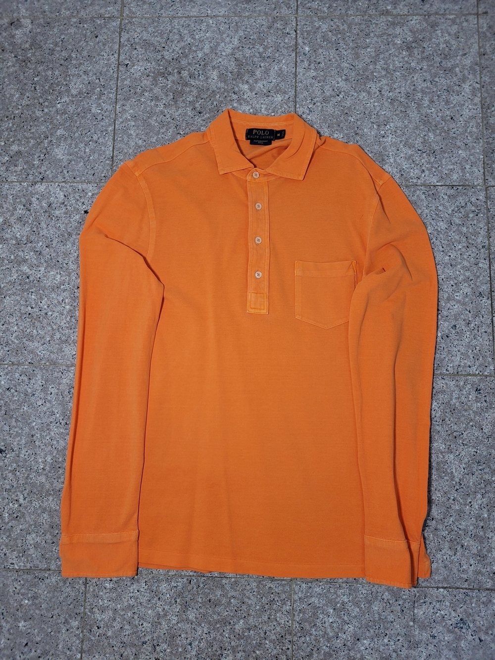 Polo by Ralph Lauren Orange Long-Sleeve Polo Shirt Size Medium